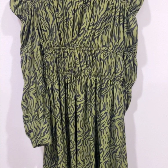 Ghospell Green High Neck Long Sleeve Maxi Dress Small NWOT